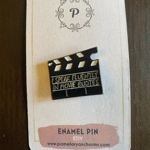 Director's Clipboard Pin Brooch Movie Pin "I Speak Fluently In Movie Quotes"